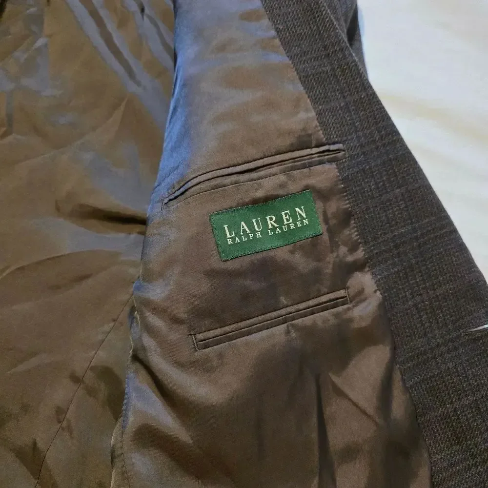 Ralph Lauren Brown Plaid Blazer 44R